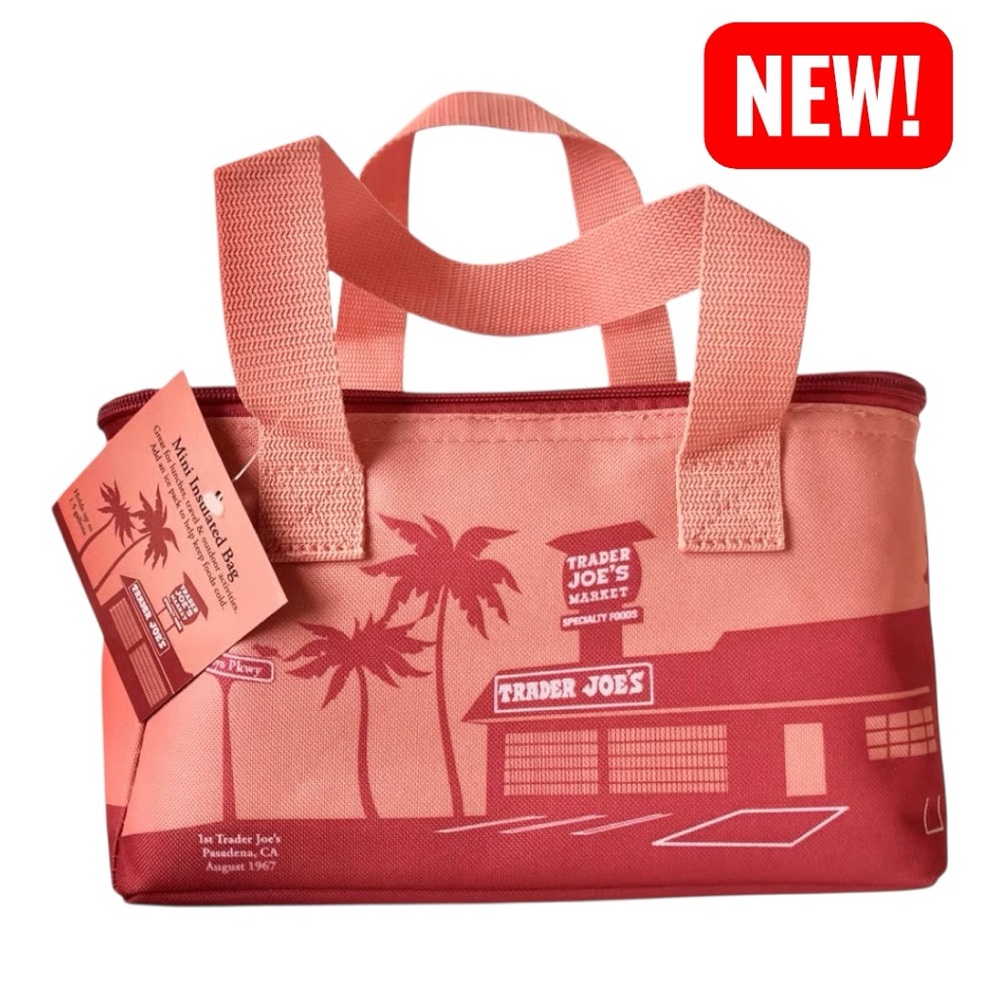 Trader Joe's Mini Pink and Red Tote Bag